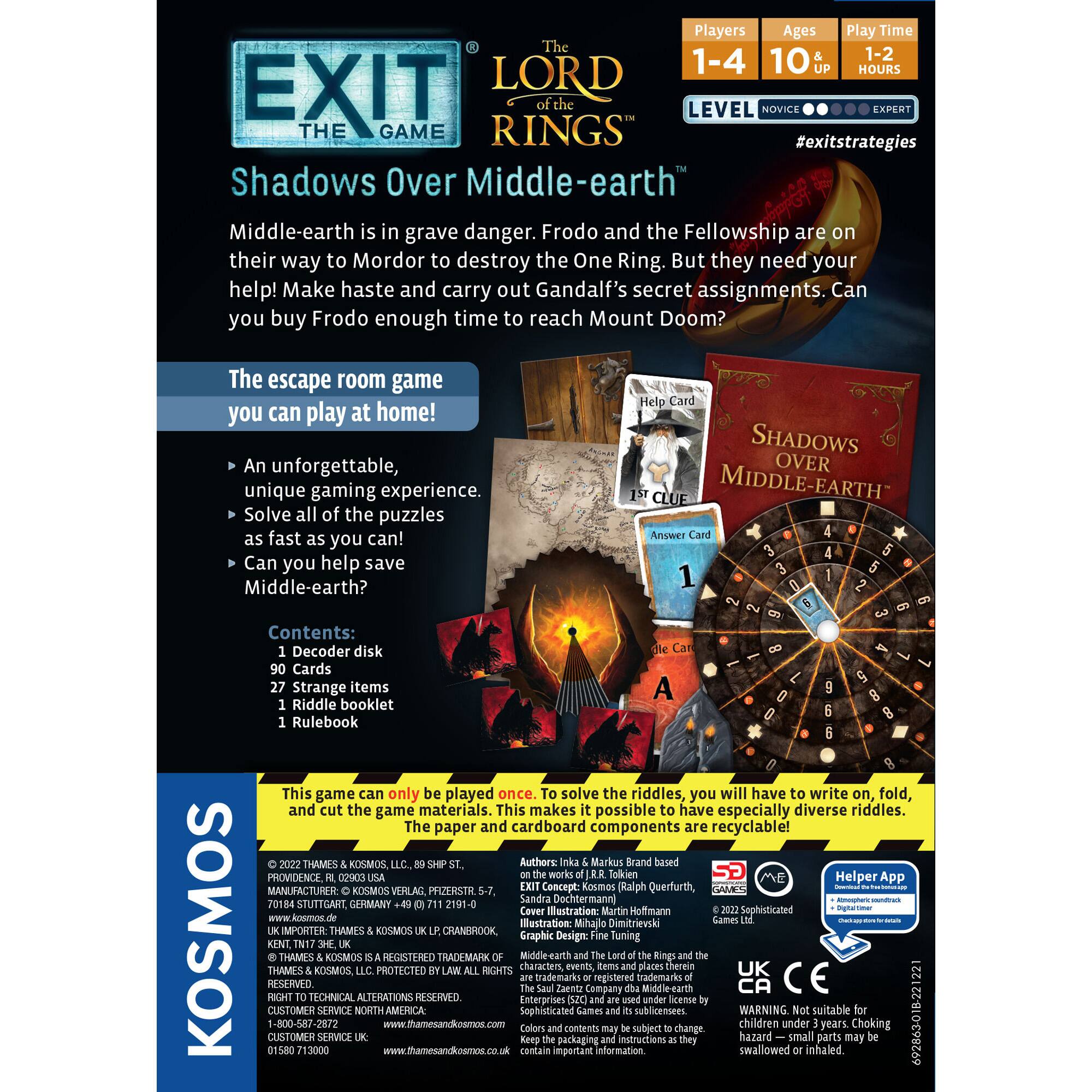 Thames & Kosmos EXIT: The Lord of the Rings - Shadows Over Middle-Earth Game